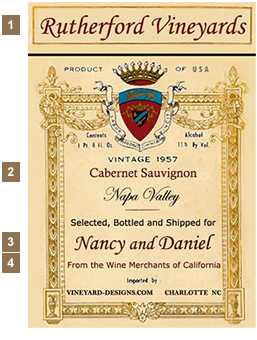 Vineyard Designs Personalized Cheese Board Label Vintage